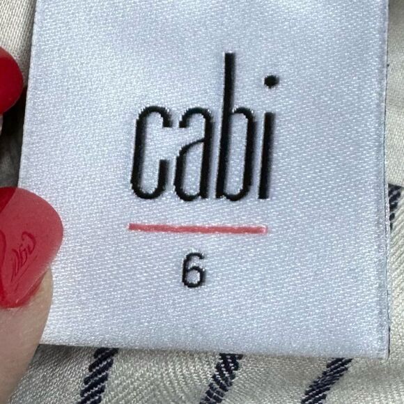 Cabi Striped Tick Tock Cropped Wide Leg Casual Trouser Size 6 - Picture 7 of 8